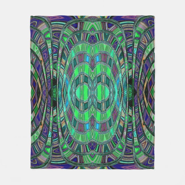 Infinity Arch Fleece Blanket - sauber grün & blau (Vorderseite)