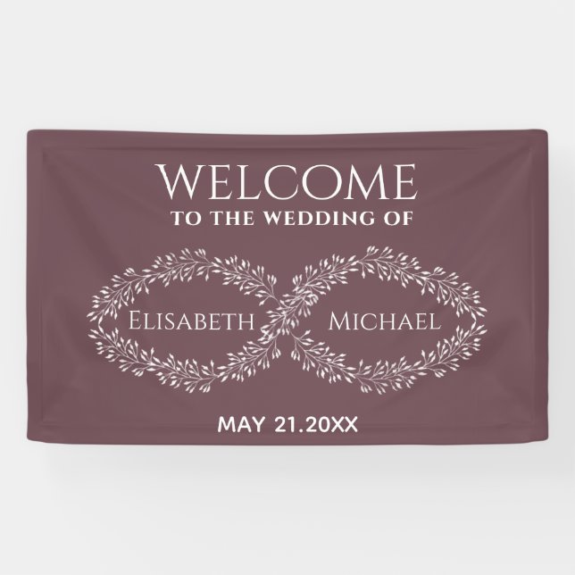 Infinity burgundy botanische romanische elegant banner (Horizontal)