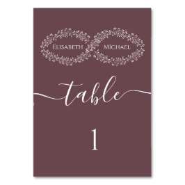 Infinity burgundy botanische romanische elegant tischnummer
