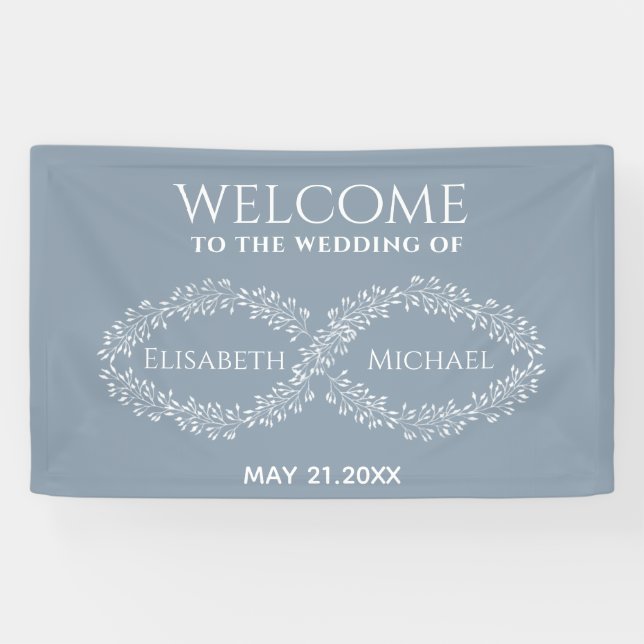 Infinity dusty blue botanic romantic elegant i banner (Horizontal)