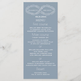 Infinity dusty blue botanic romantic elegant menükarte