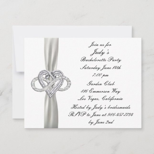 Infinity Heart Bachelorette Party Invitation (Devant)