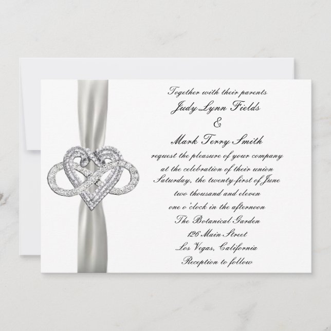 Infinity Heart Faire-part de mariage (Devant)