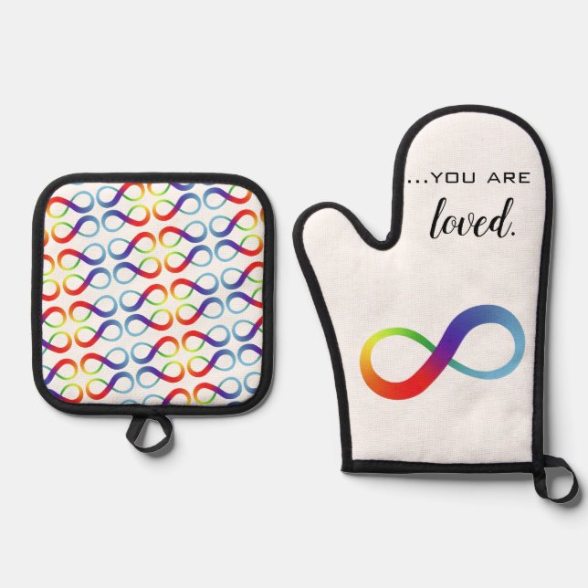 Infinity LGBTQ+ Pride-Tasche Ofenhandschuh & Topflappen-Set (Vorderseite)
