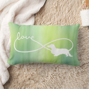 Infinity Liebe Lemniscate Langhaar Dackel 2 Lendenkissen