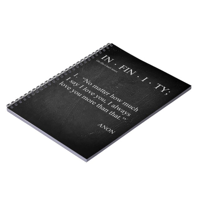 INFINITY Liebe Sie mehr Definition FOTO NOTEBOOK Notizblock (Linke Seite)