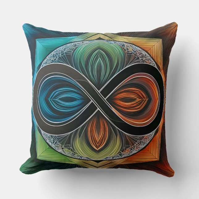 Infinity Mandela African Tribal Madk Abstrakt Kissen (Vorderseite)