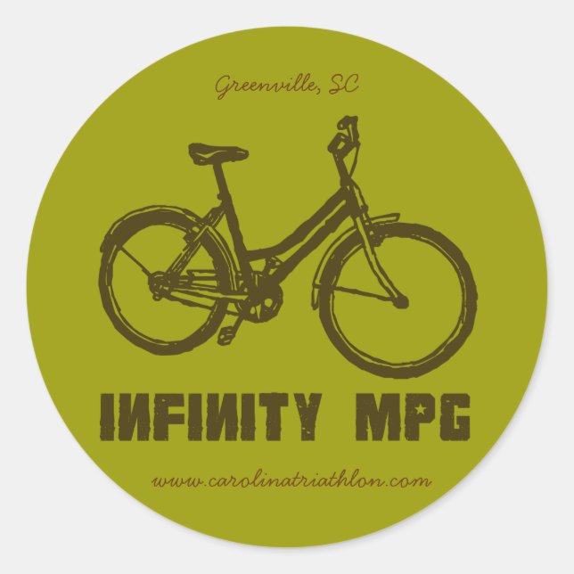 INFINITY MPG braun decal, www.carolinatriathlon.co Runder Aufkleber (Vorderseite)