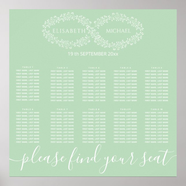 Infinity neo mint botanische romantische Chic eleg Poster (Vorne)