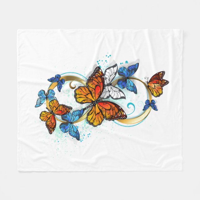 Infinity of Monarch Butterflies Fleecedecke (Vorderseite (Horizontal))