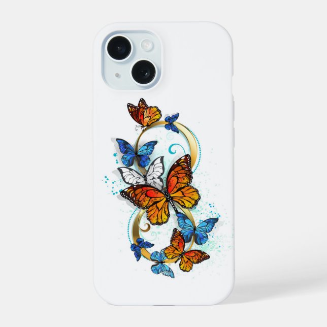 Infinity of Monarch Butterflies iPhone 15 Hülle (Rückseite)