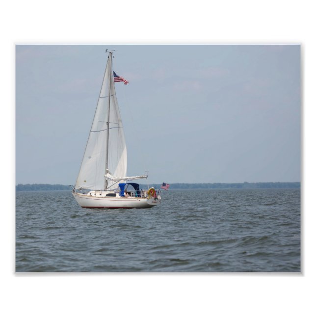 Infinity Sailboat Segel Lake Michigan Fotodruck (Vorne)