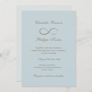 Infinity Sign Dusty Blue Gray Hochzeit Einladung