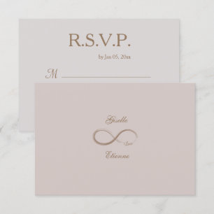 Infinity Sign Dusty Rose Individuelle Name Wedding Einladung