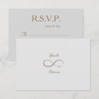Infinity Sign Gold Grau Individuelle Name Wedding
