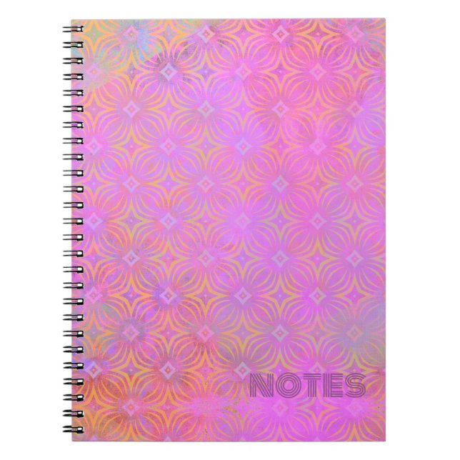 Infinity Star Mixed Media Hot Pink Spiral Notebook Notizblock (Vorderseite)