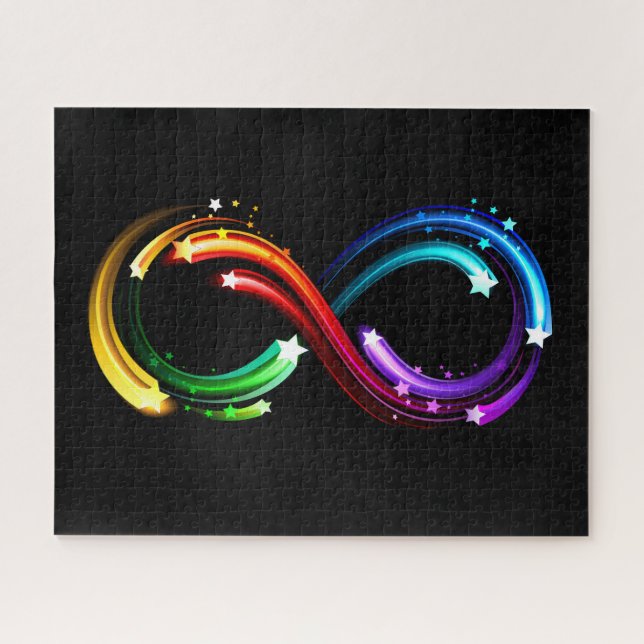 Infinity symbol of rainbow comets (Horizontal)