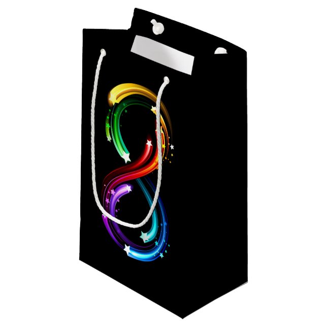 Infinity symbol of rainbow comets kleine geschenktüte (Vorderseite Schrägansicht)