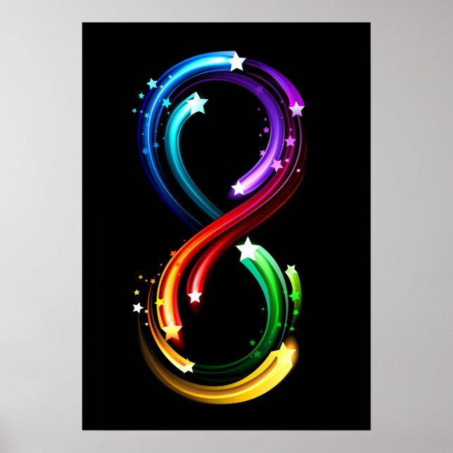 Infinity symbol of rainbow comets poster (Vorne)