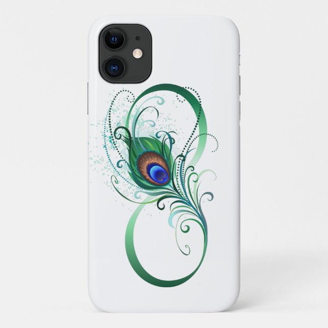 Infinity Symbol with Peacock Feather Case-Mate iPhone Hülle (Rückseite)