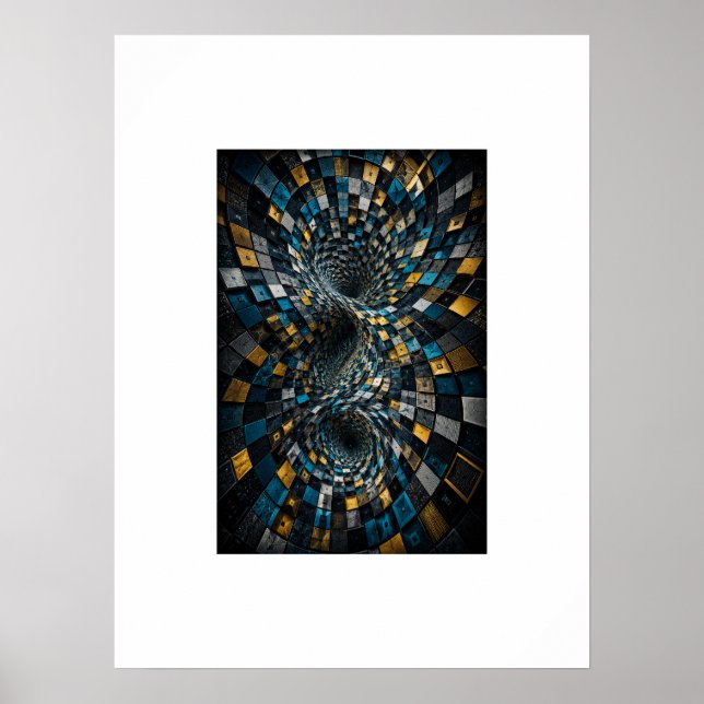 Infinity Warp Geometric 3D Mosaikposter Poster (Vorne)