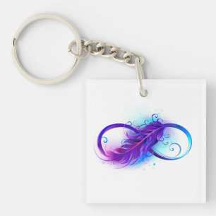 Infinity with purple feather