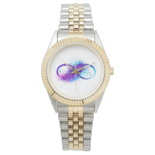 Infinity with Purple Feather Armbanduhr