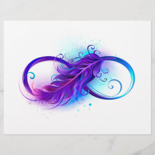 Infinity with Purple Feather Briefbogen