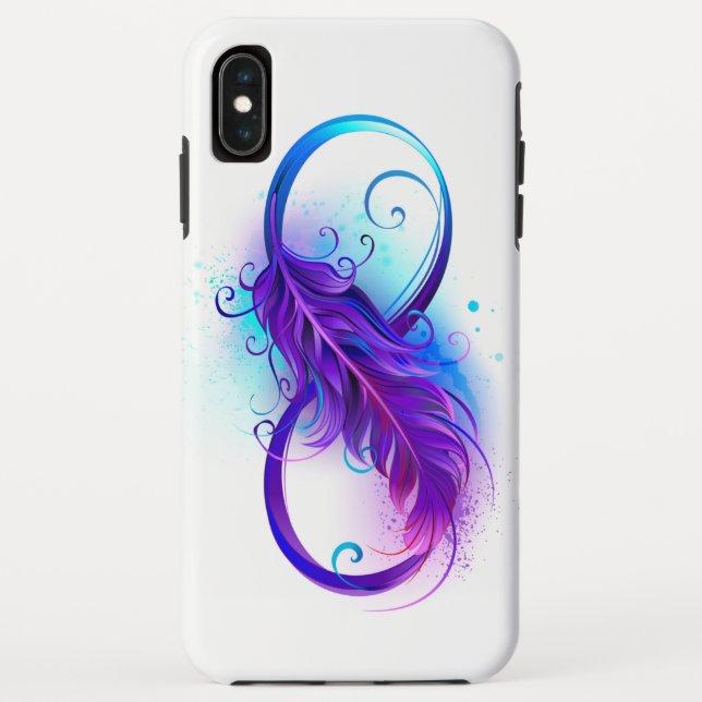 Infinity with Purple Feather Case-Mate iPhone Hülle (Rückseite)