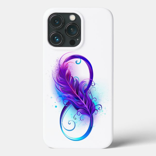 Infinity with Purple Feather Case-Mate iPhone Hülle (Rückseite)