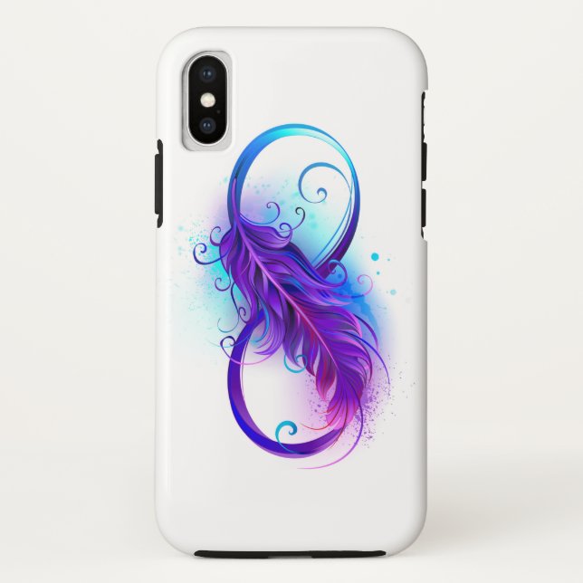 Infinity with Purple Feather Case-Mate iPhone Hülle (Rückseite)