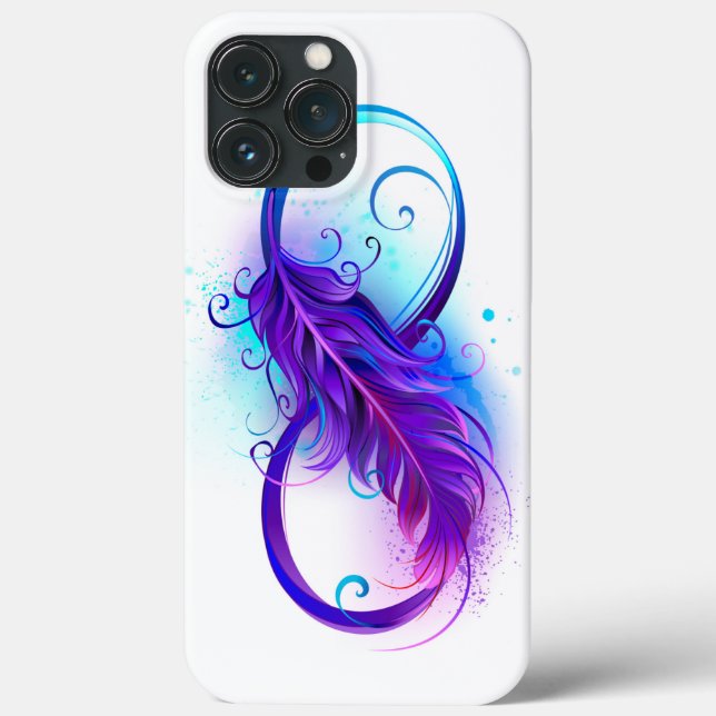 Infinity with Purple Feather Case-Mate iPhone Hülle (Rückseite)