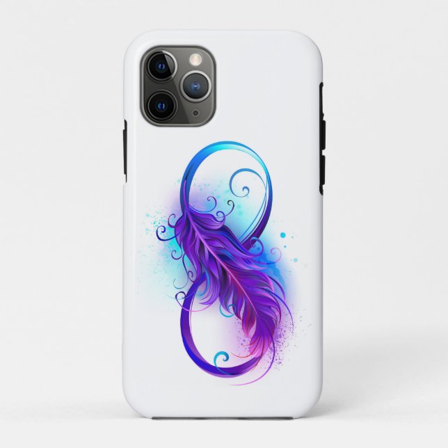 Infinity with Purple Feather Case-Mate iPhone Hülle (Rückseite)