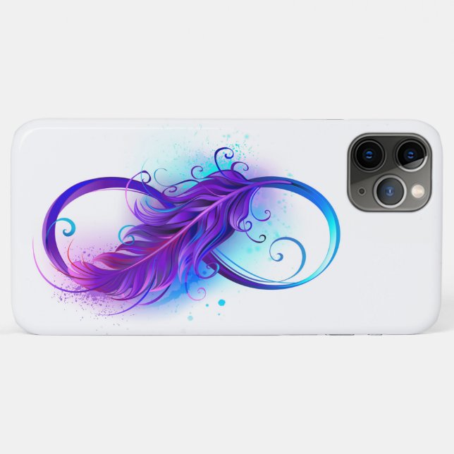 Infinity with Purple Feather Case-Mate iPhone Hülle (Rückseite (Horizontal))