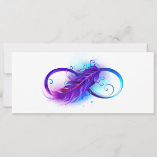 Infinity with Purple Feather Feiertagskarte