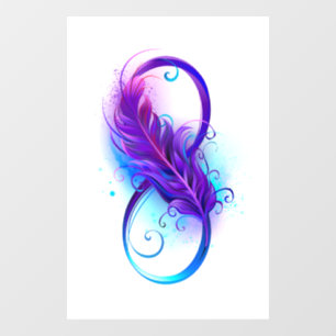 Infinity with Purple Feather Fensteraufkleber