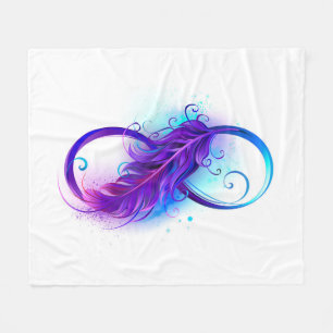 Infinity with Purple Feather Fleecedecke