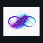 Infinity with Purple Feather Flyer<br><div class="desc">Infinity symbol with a beautiful feather painted in purple and blue bright colors on white background.</div>