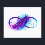 Infinity with Purple Feather Flyer<br><div class="desc">Infinity symbol with a beautiful feather painted in purple and blue bright colors on white background.</div>