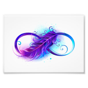 Infinity with Purple Feather Fotodruck