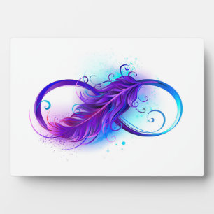Infinity with Purple Feather Fotoplatte