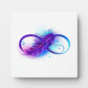 Infinity with Purple Feather Fotoplatte