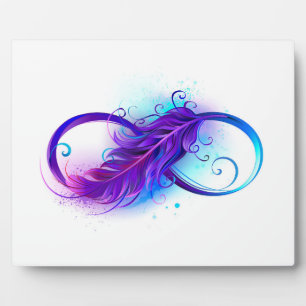 Infinity with Purple Feather Fotoplatte