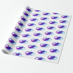 Infinity with Purple Feather Geschenkpapier