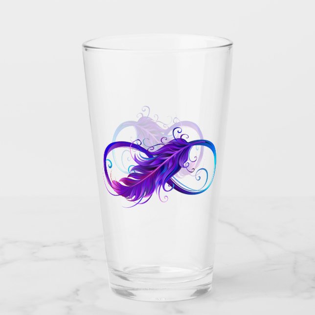 Infinity with Purple Feather Glas (Vorderseite)