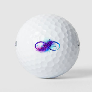 Infinity with Purple Feather Golfball