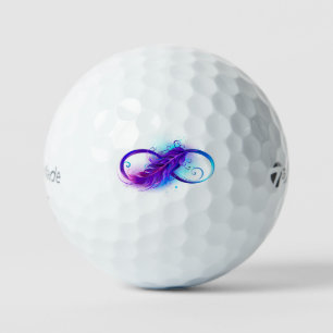 Infinity with Purple Feather Golfball