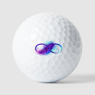 Infinity with Purple Feather Golfball