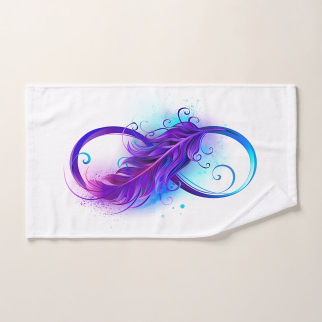 Infinity with Purple Feather Handtuch (Handtuch)