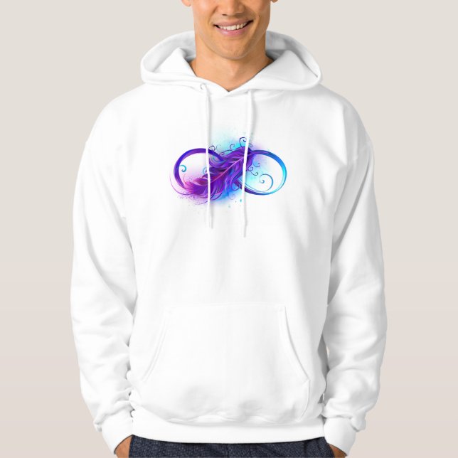 Infinity with Purple Feather Hoodie (Vorderseite)